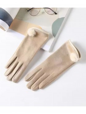 Fashion Touch Screen Gloves with Pom pom