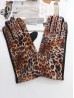 Leopard Patterned Velvet Touch Screen Gloves 