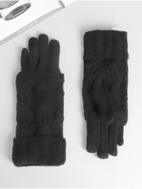 Cable Knit Double Layered Gloves