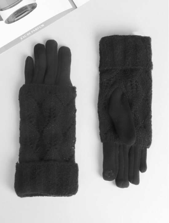 Cable Knitted Double Layered Gloves (3 ways to wear)