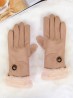 Suede Touch Screen Gloves W/ Stitched Button 