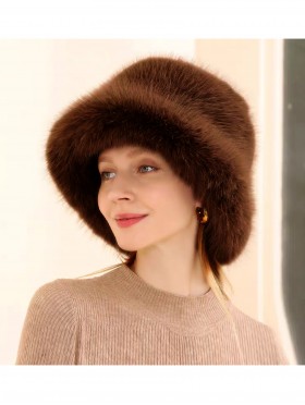 Solid Colour Fuzzy Hat with Brim