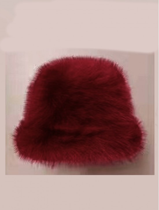 Solid Colour Fuzzy Hat with Brim