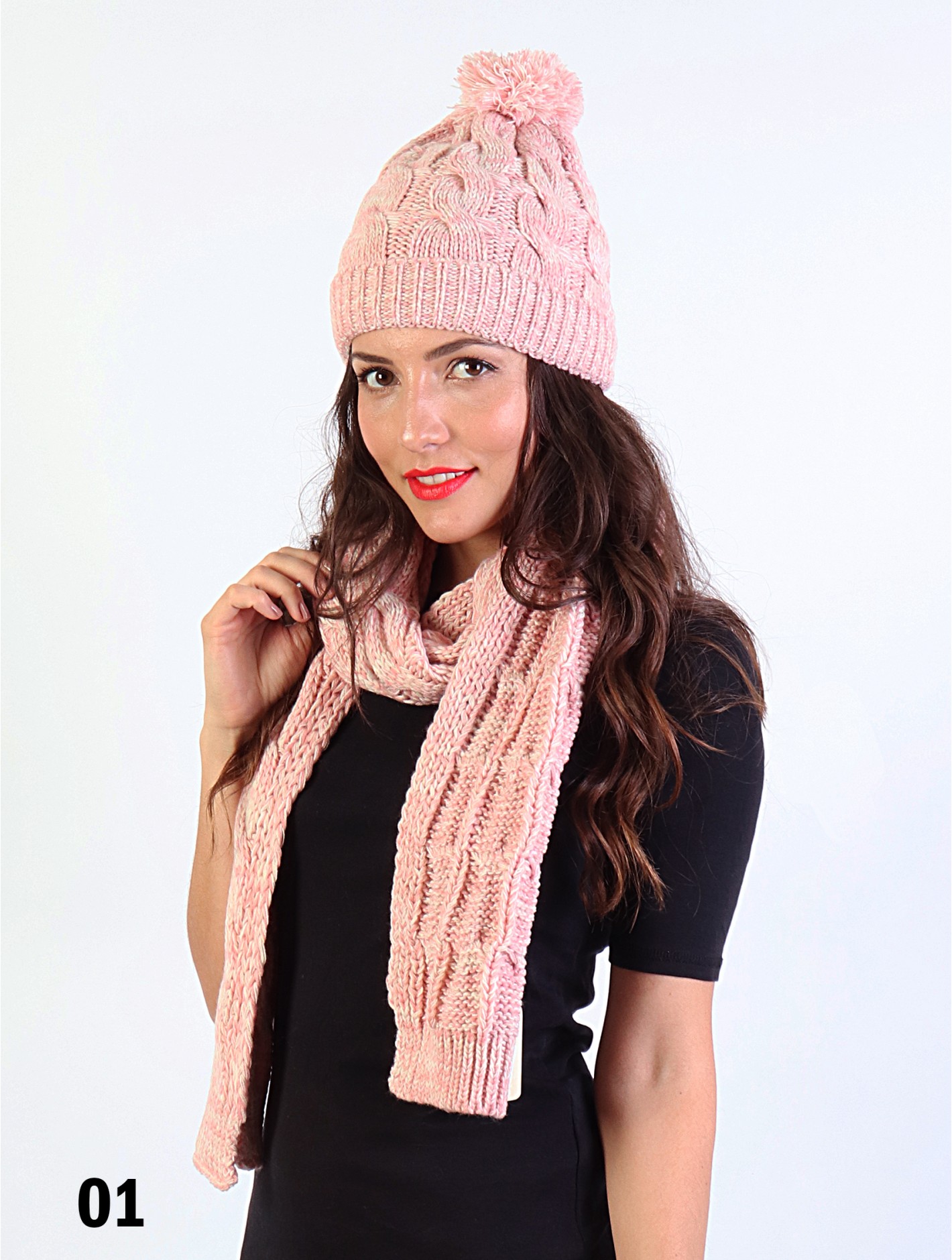 matching pom pom hat and scarf