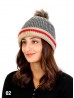 Knitted Camp Hat W/ Removable Pom Pom