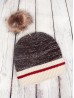 Knitted Camp Hat W/ Removable Pom Pom