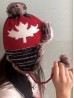 Maple Leaf Fur Hat W/ Pompoms