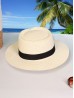 Wide Brim Summer Hat W/ Black Trim