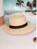 Wide Brim Summer Hat W/ Black Trim