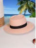 Wide Brim Summer Hat W/ Black Trim