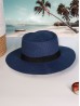 Wide Brim Summer Hat W/ Black Trim