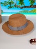 Wide Brim Summer Hat W/ Striped Pattern Trim