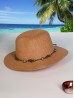 Wide Brim Summer Hat W/ Decorative Beads and Bow