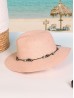 Wide Brim Summer Hat W/ Decorative Beads and Bow