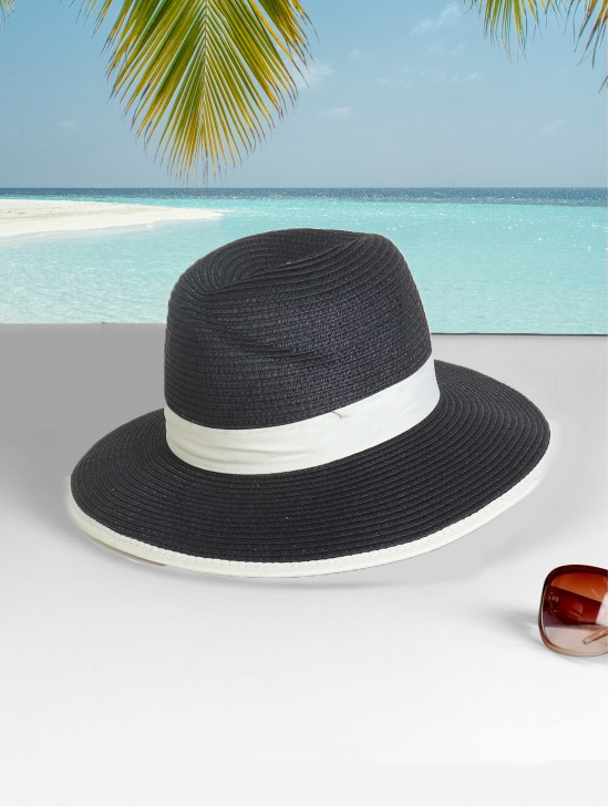 Summer Fedora Hat W/ Black Edge