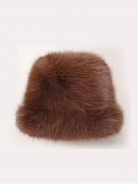 Solid Colour Fuzzy Hat with Brim