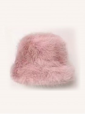 Solid Colour Fuzzy Hat with Brim