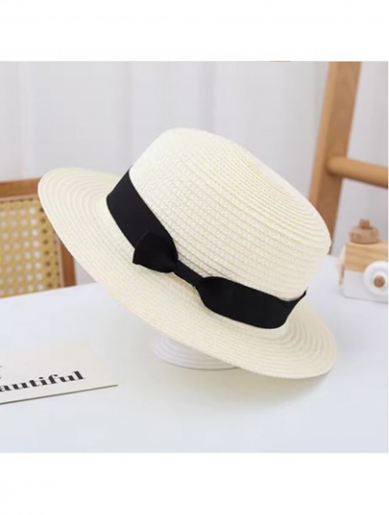  Kids Summer Wide Brim Hat W/ Strap