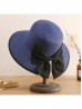 Wide Brim V-Back Summer Hat W/ Ribbon Bow 