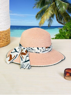 Wide Brim Summer Hat W/Ribbon 