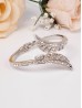 Rhinestone Leaves Design Bangle