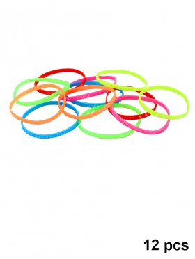 RUBBER STATEMENT PRINT BRACELET (12 PCS ASST)