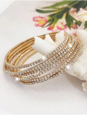 Stretchy Rhinestone Bracelet (6pcs)