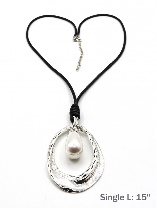 Rope Necklace W/ Drop Pendant