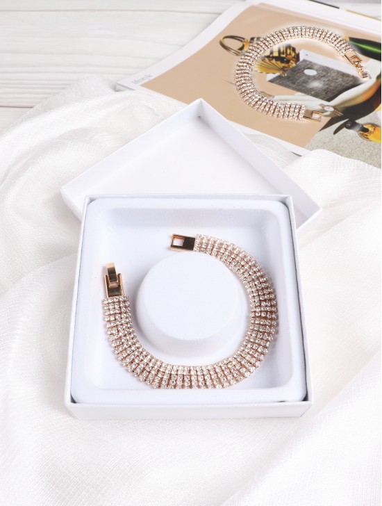 Sparkle Rhinestone Alloy Bracelet with Gift Box 