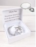 "I Love You" Heart Pendant Link Bracelet  W/ Gift Box 