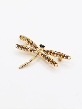 DRAGONFLY RHINESTONE BROOCH 