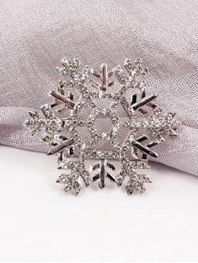 Classic Snowflake Rhinestone Brooch