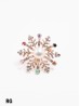 Multi-Color Snowflake Rhinestone Brooch W/ Pearl