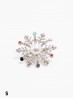 Multi-Color Snowflake Rhinestone Brooch W/ Pearl