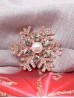 Snowflake Rhinestone Brooch W/ Pearl