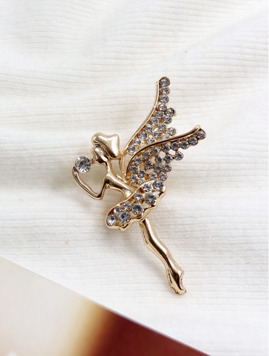 Fairy Design Rhinestone Brooch 