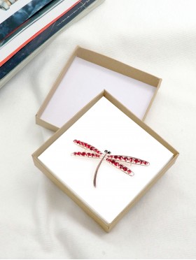 DRAGONFLY RHINESTONE BROOCH W/ GIFT BOX