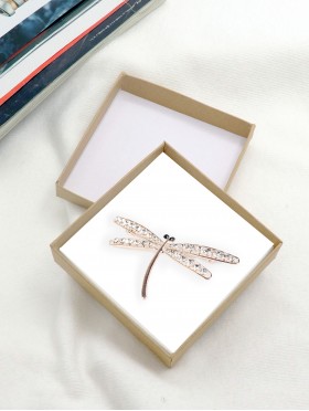 DRAGONFLY RHINESTONE BROOCH W/ GIFT BOX