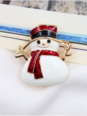 Snowman Design Brooch