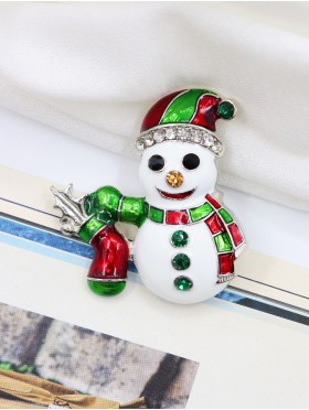 Snowman Design Brooch