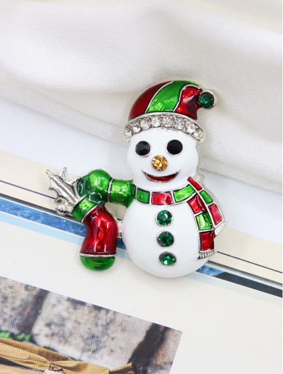 Snowman Design Brooch