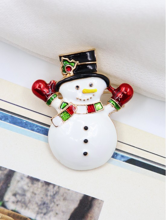 Snowman Design Brooch