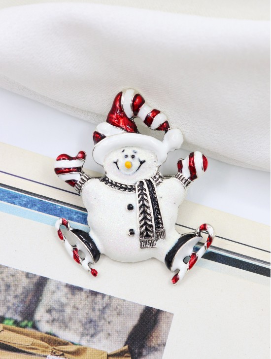 Snowman Design Brooch