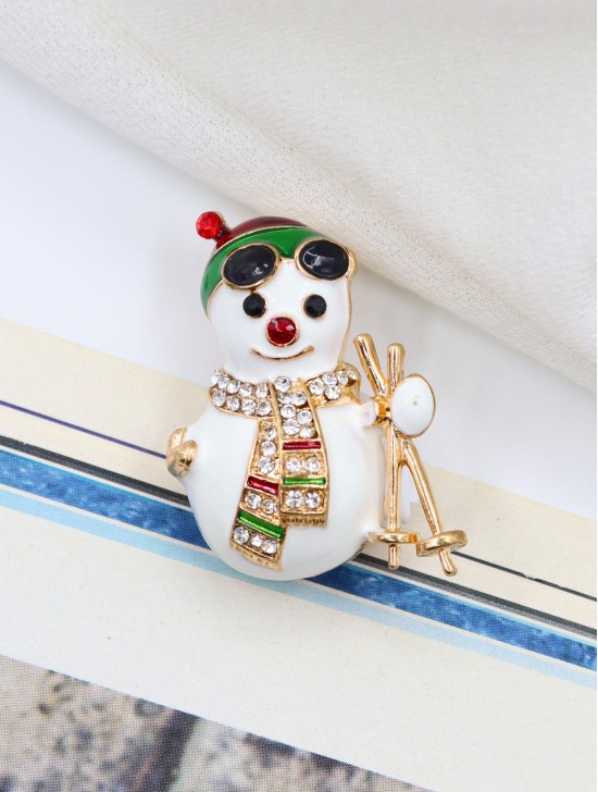 Snowman Design Brooch