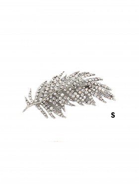 LEAF RHINESTONE BROOCH