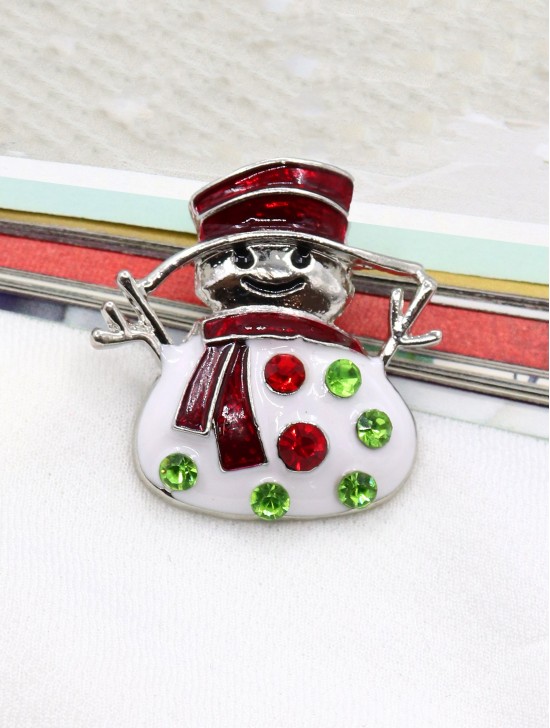 Snowman Design Brooch