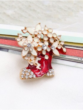 Rhinestone Boot Design Brooch