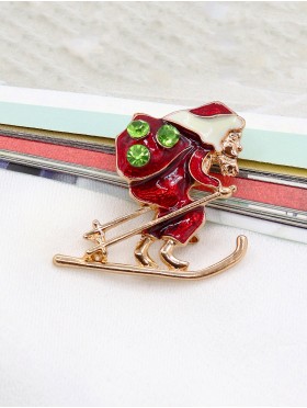 Skiing Design Brooch