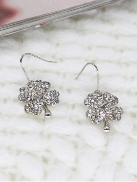 RHINESTONE CLOVER EARRING