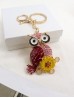 Rhineston Owl Keychain